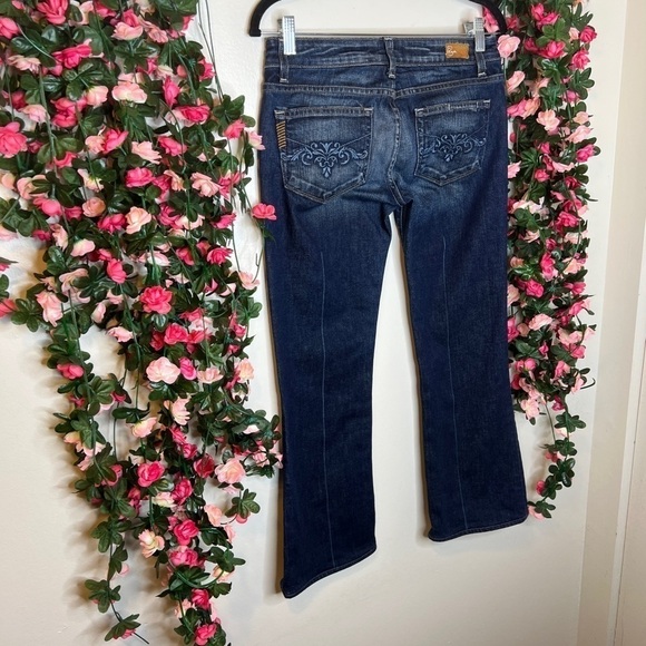 🌹Paige Dark Wash Blue Denim Bootcut Jeans Women’s 4/27 Stretch Comfort - Picture 3 of 6